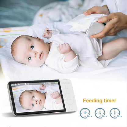 ABM700 5-inch Baby Monitor 1080P Camera Monitor Transmitter + Receiver Set Support Two-Way Voice