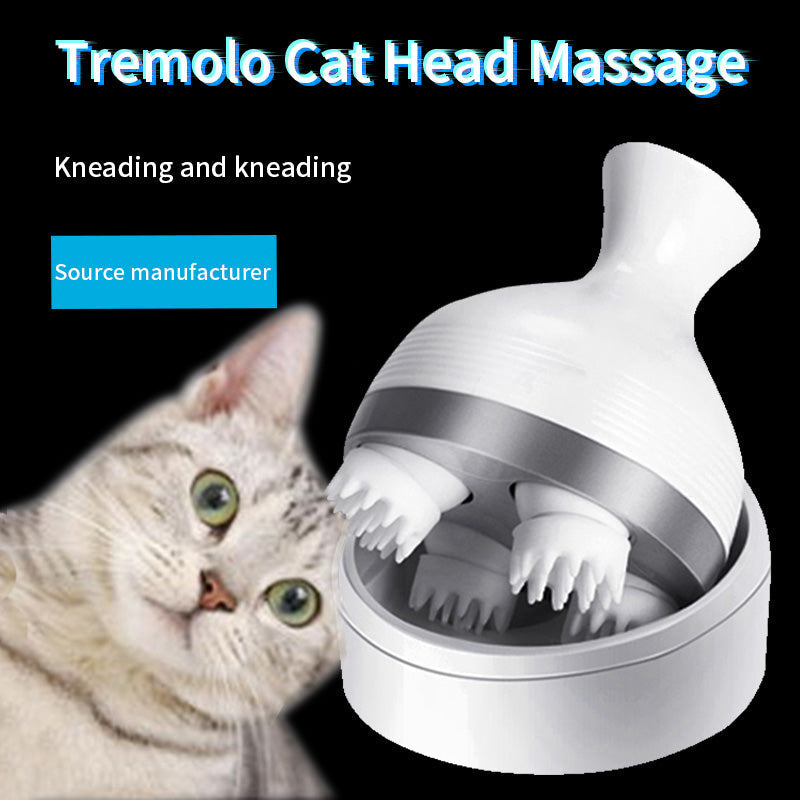 JH-T1 Electric Head Massager for Scalp Body Shoulder Neck Pet Cat Dog Stress Relieve Device, White Claw