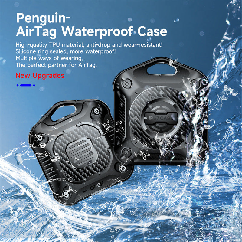 IP67 Waterproof TPU + PC Case for AirTag Bluetooth Tracker Anti-scratch Locator Cover