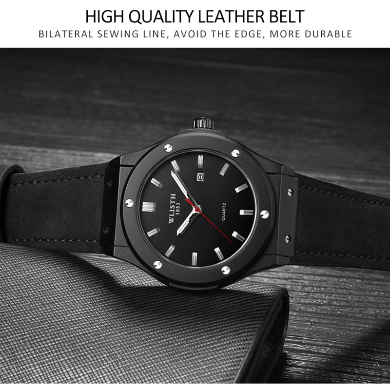 WLISTH S939 Sports Quartz Watch Luminous Daily Life Waterproof Wrist Bracelet Watch with Calendar Display