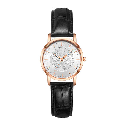 WLISTH S534 Fashion Couple Analog Quartz Watch Leather Strap Luminous Wrist Watch