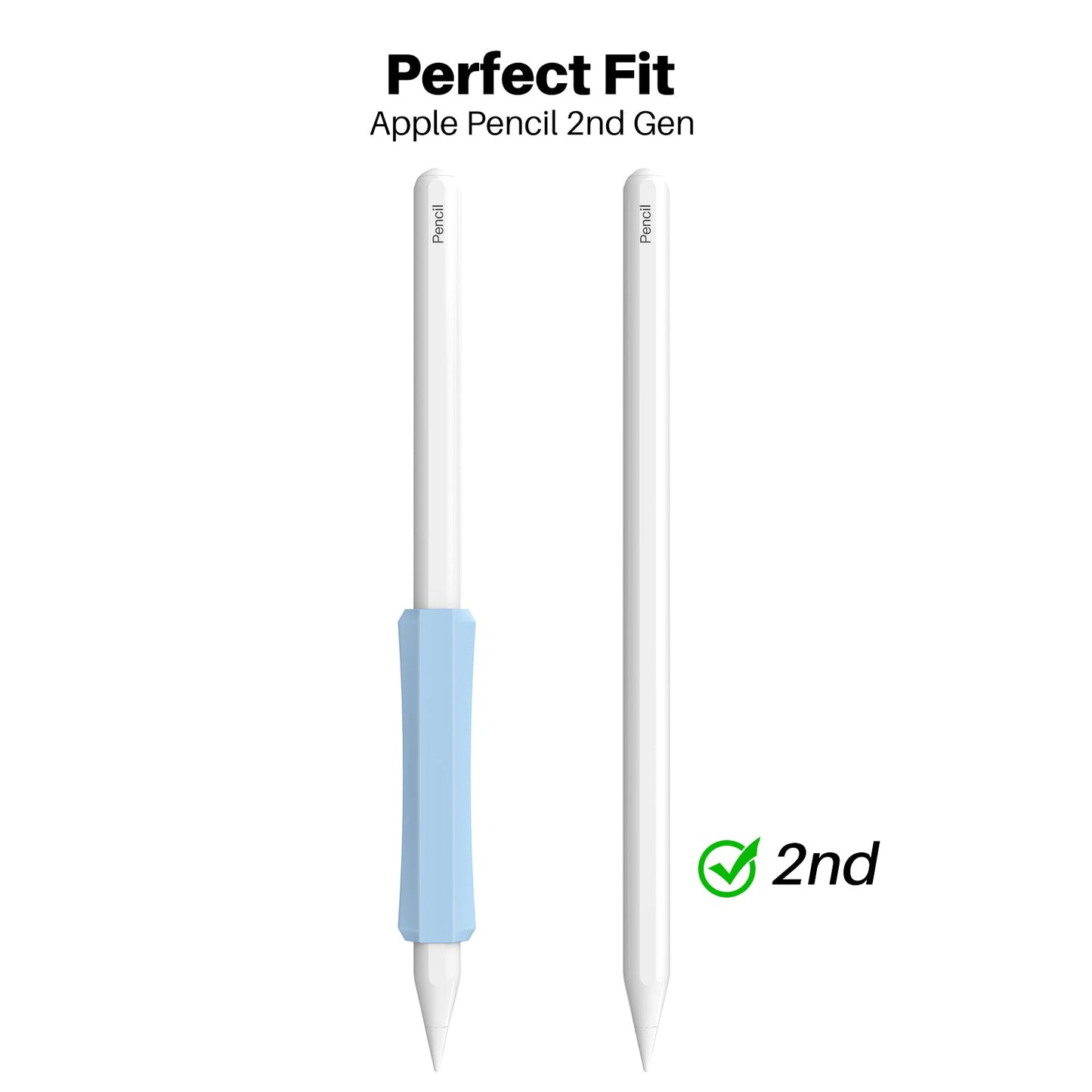 AHASTYLE LC03 3Pcs / Pack Soft Silicone Grip Holder for Apple Pencil 1st / 2nd Generation Stylus Pencil Non-Slip Protective Cover