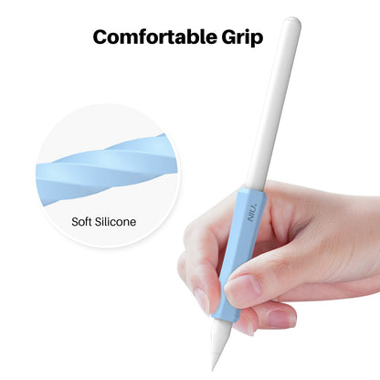 AHASTYLE LC03 3Pcs / Pack Soft Silicone Grip Holder for Apple Pencil 1st / 2nd Generation Stylus Pencil Non-Slip Protective Cover