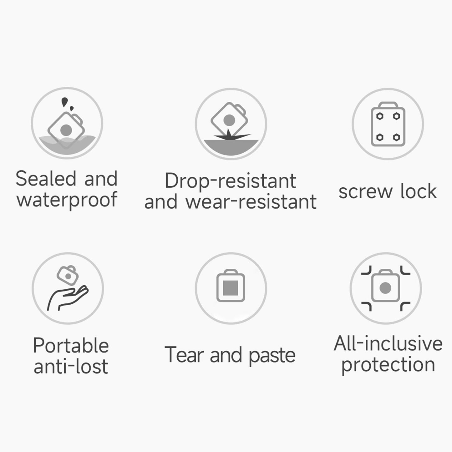 Protective Case for AirTag Bluetooth Tracker IP67 Waterproof TPU + PC Locator Cover