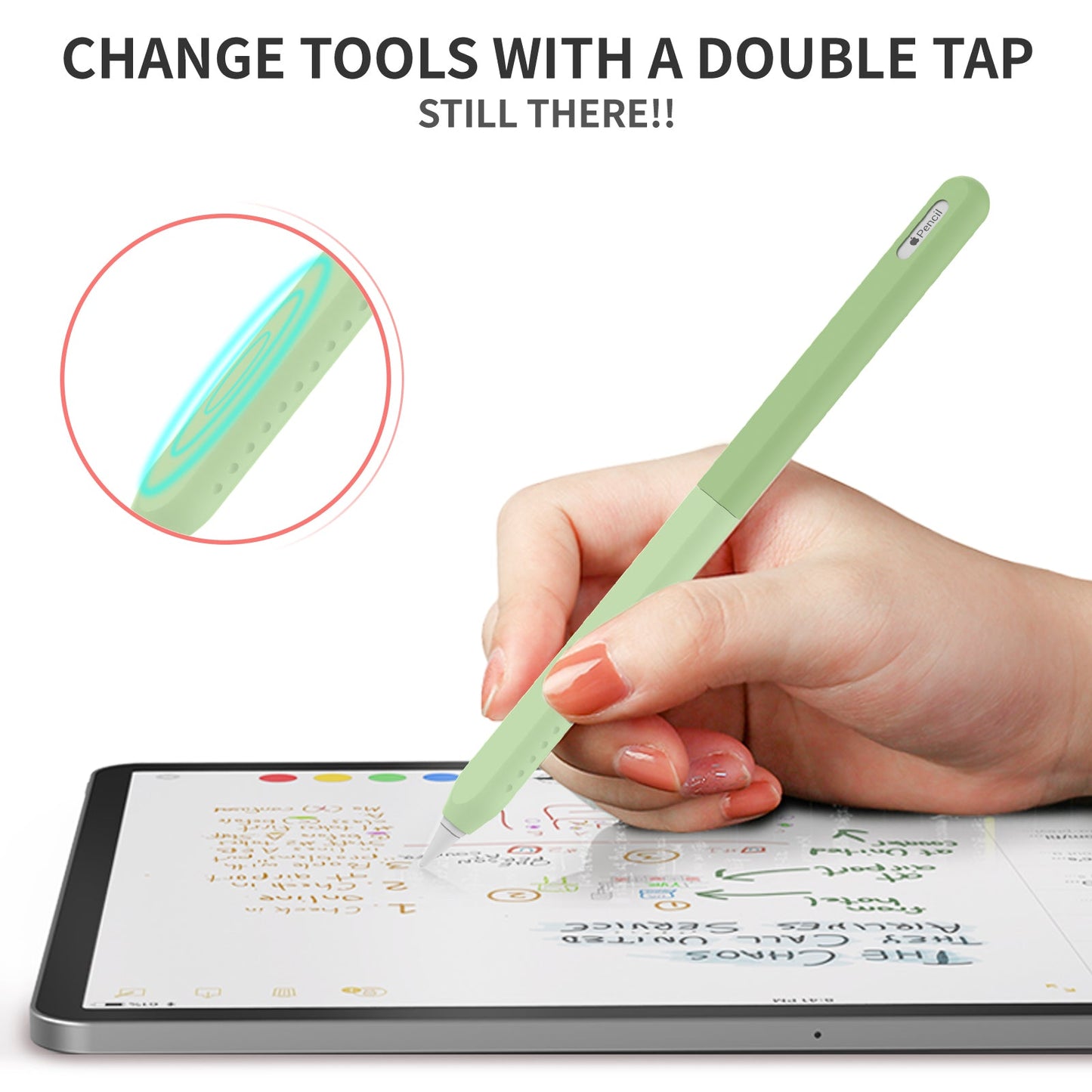 AHASTYLE PT182 Silicone Stylus Pen Cover for Apple Pencil 2nd Generation , Color Splicing Retro Capacitive Stylus Sleeve