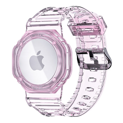 For Apple AirTag Bluetooth Tracker Carrying Case Transparent TPU Wrist Band Flexible Watch Strap