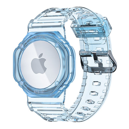 For Apple AirTag Bluetooth Tracker Carrying Case Transparent TPU Wrist Band Flexible Watch Strap