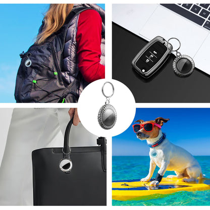 IP68 Waterproof Protective Case for AirTag Tracker Clear PC Full Protection Cover with Anti-Lost Key Ring