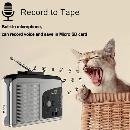 EZCAP 234 Cassette Tape to MP3 Save to TF Card Stereo Converter Cassette Tape Player AM / FM Radio