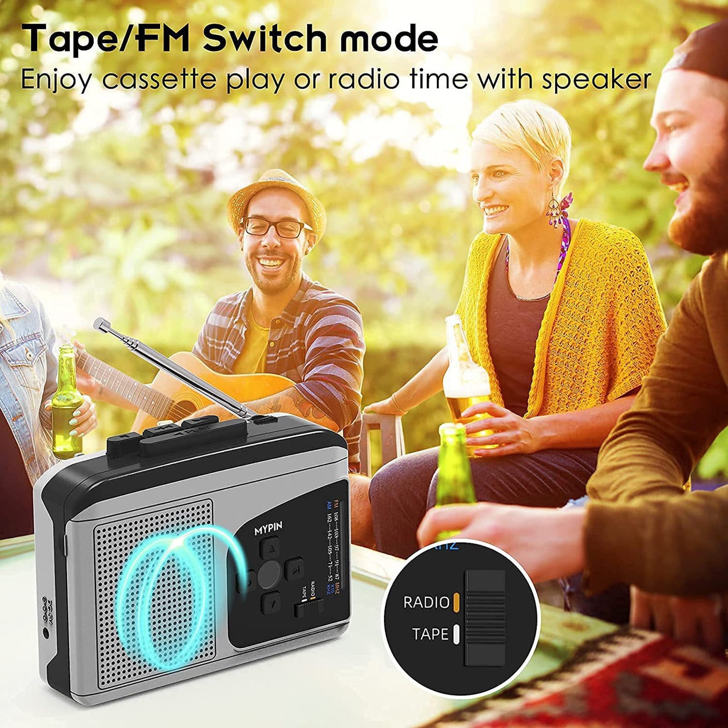 EZCAP 234 Cassette Tape to MP3 Save to TF Card Stereo Converter Cassette Tape Player AM / FM Radio