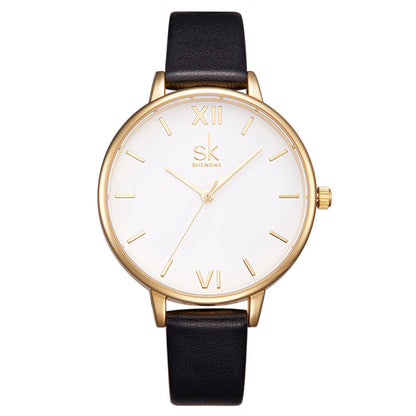 SK Fashionable Women's Quartz Watch with Precise Time Display for Teen Girls Daily Use