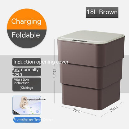 Smart Trash Can with Lid - Automatic Induction Bin for Bedroom, Living Room, and Kitchen Storage