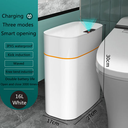 Smart Trash Can with Lid - Automatic Induction Bin for Bedroom, Living Room, and Kitchen Storage