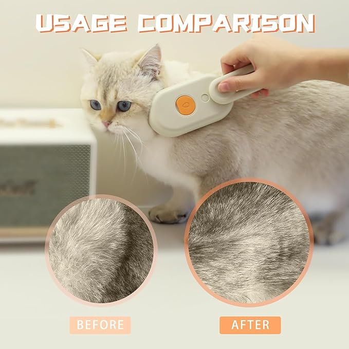 3 in 1 Pet Hair Removal Steam Comb, Perfect for Both Cats & Dogs 🐶🐈