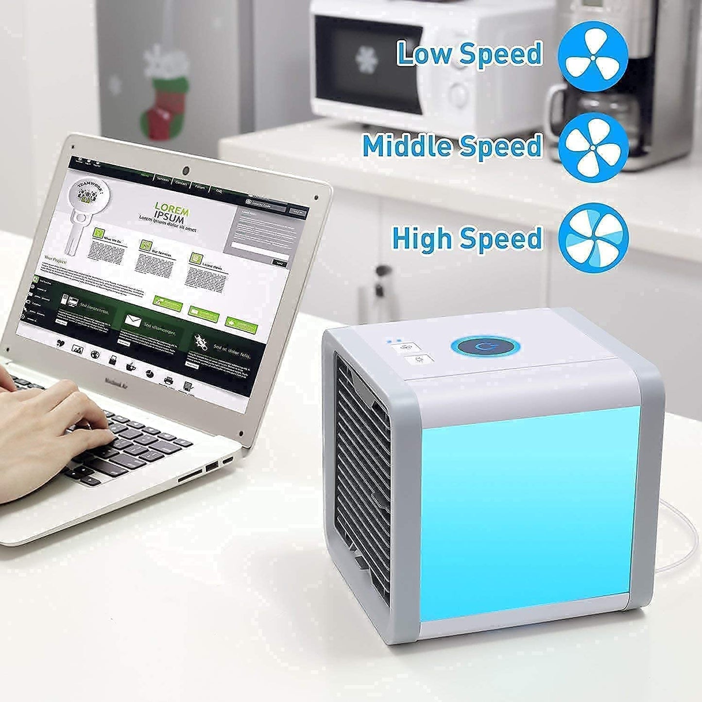 Case Plus Mini Air Cooler Portable 3 In 1 Small Cooler (Conditioner/Humidifier/Purifier) Air Cooler For Personal Space-New(chargable)