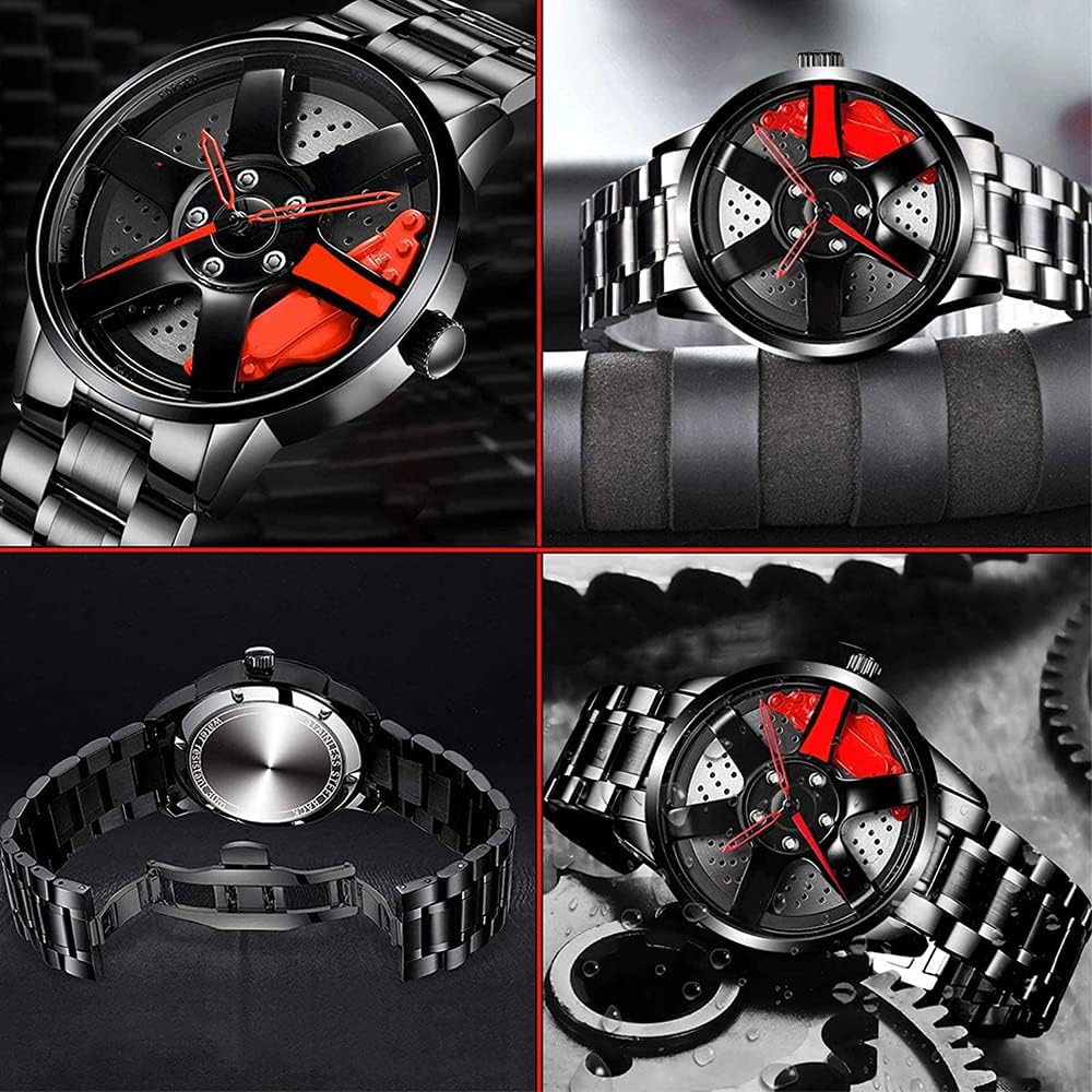 Spinning Gyro Watch Car Wheel Watch Tencel