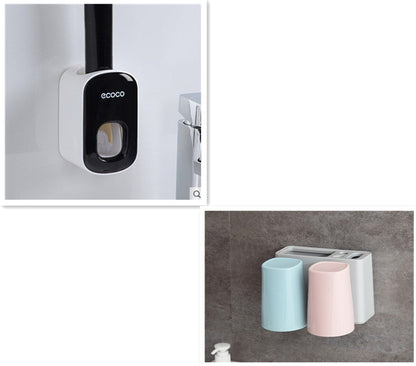 Wall-Mounted Automatic Toothpaste Dispenser & Bathroom Accessories Set