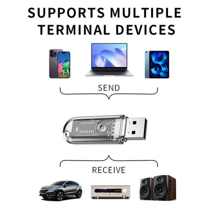 R10 Bluetooth 5.3 USB Dongle Audio Receiver Wireless Adapter for Car Audio Speaker Amplifier