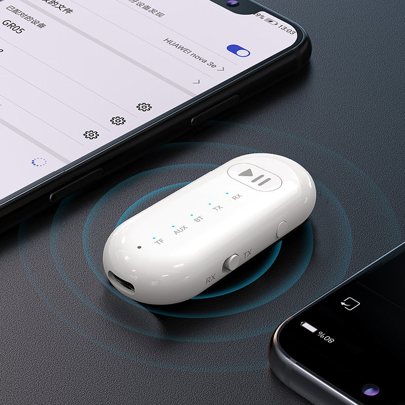 GR05 LED Light Audio Wireless Adapter 2-in-1 Bluetooth Audio Receiver Transmitter (with CE)