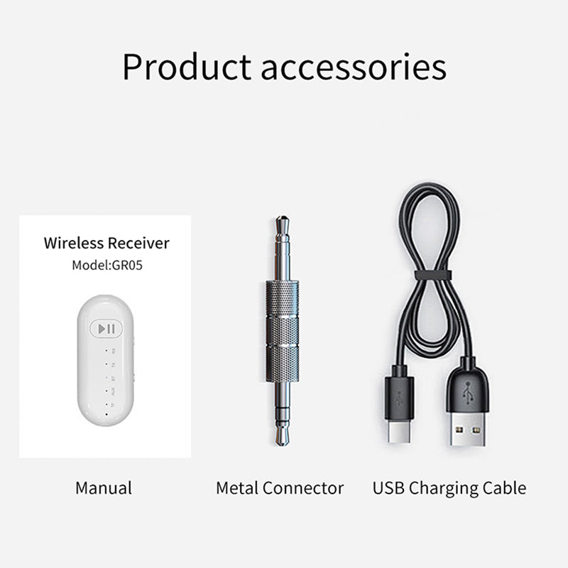 GR05 LED Light Audio Wireless Adapter 2-in-1 Bluetooth Audio Receiver Transmitter (with CE)