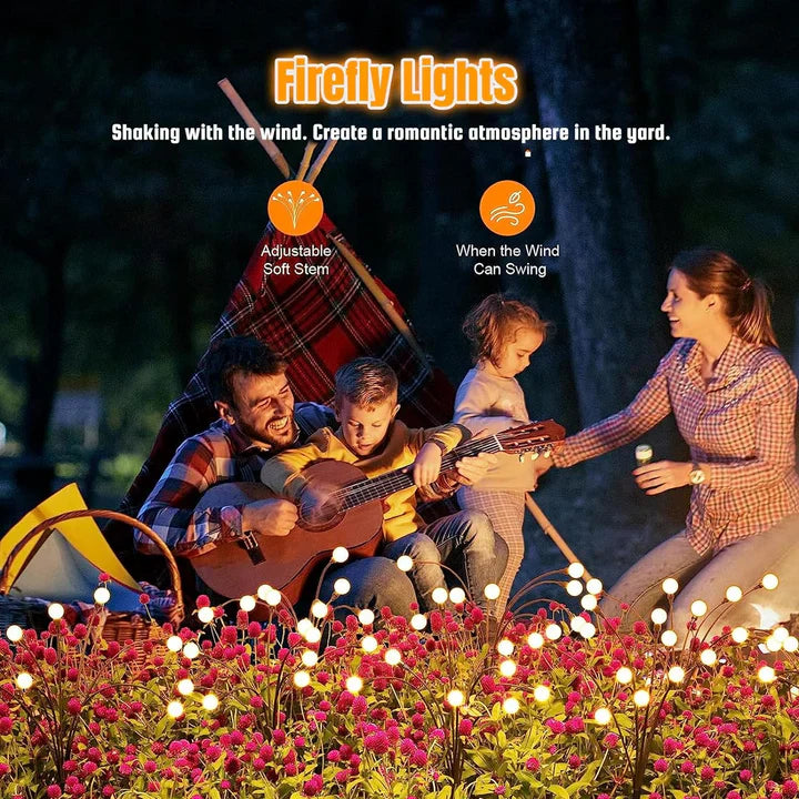 Solar Lights Outdoor 6 LED Crystal Lamp for Home Garden Waterproof Decoration