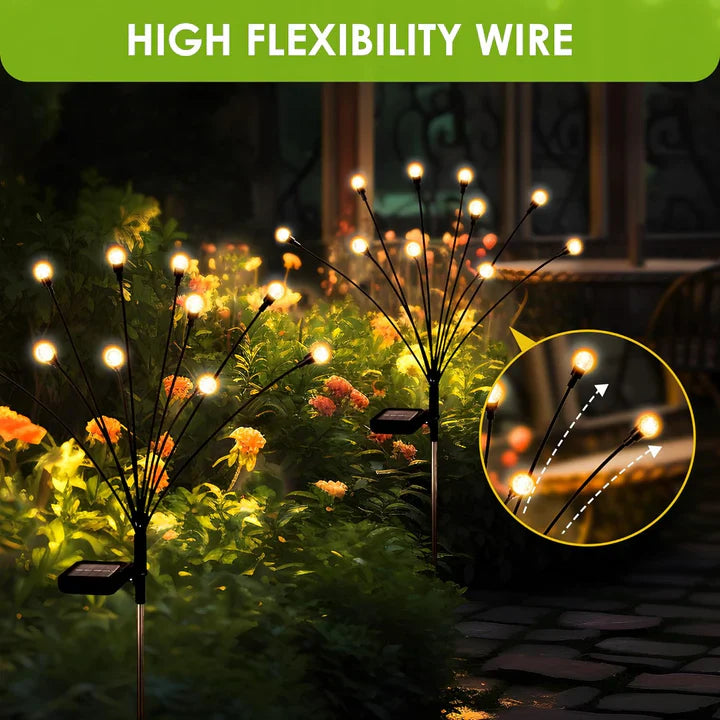 Solar Lights Outdoor 6 LED Crystal Lamp for Home Garden Waterproof Decoration