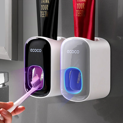 Wall-Mounted Automatic Toothpaste Dispenser & Bathroom Accessories Set