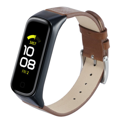 For Samsung Galaxy Watch Fit 2 SM-R220 Watch Band with Case Genuine Cow Leather Strap Protective Cover