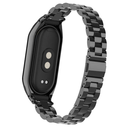 For Xiaomi Smart Band 8 Metal Watch Band 3-Bead Strap Replacement with Watch Case