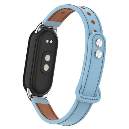 For Xiaomi Smart Band 8 Genuine Cow Leather Watch Band Strap Replacement with Connector