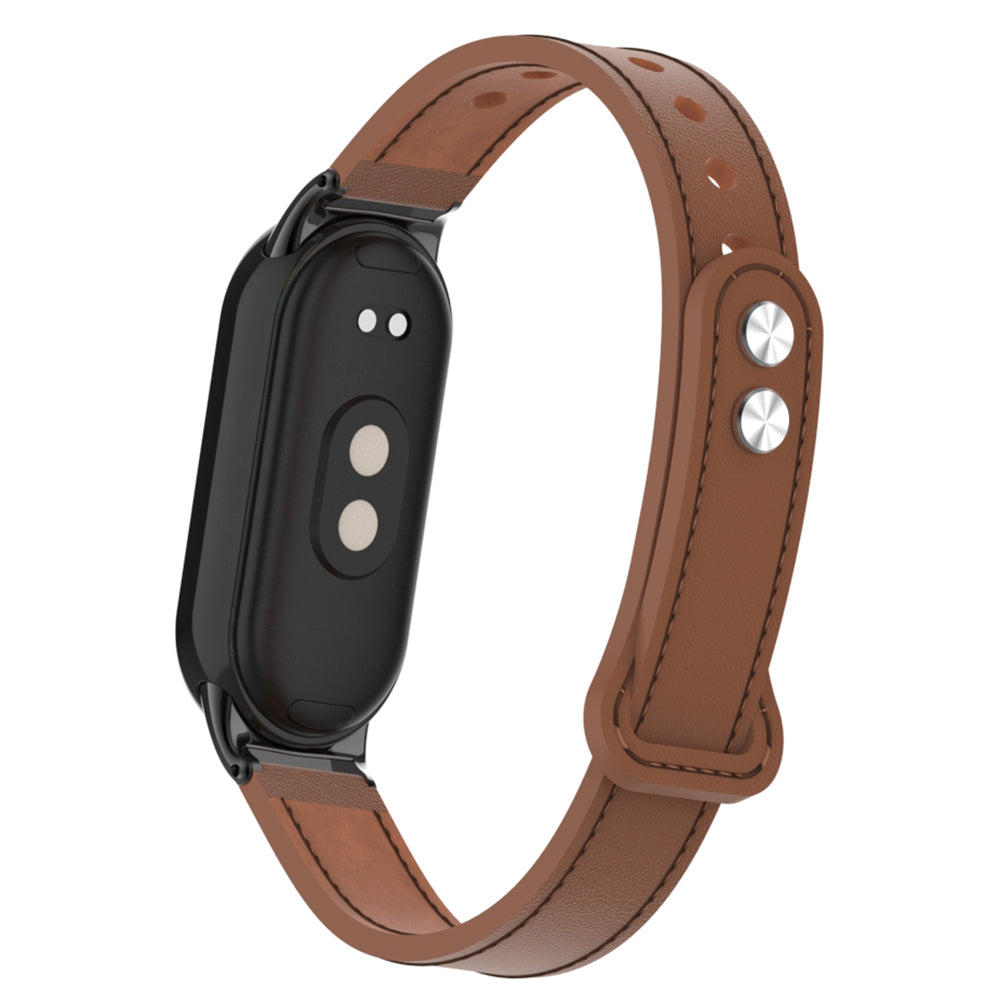 For Xiaomi Smart Band 8 Genuine Cow Leather Watch Band Strap Replacement with Connector