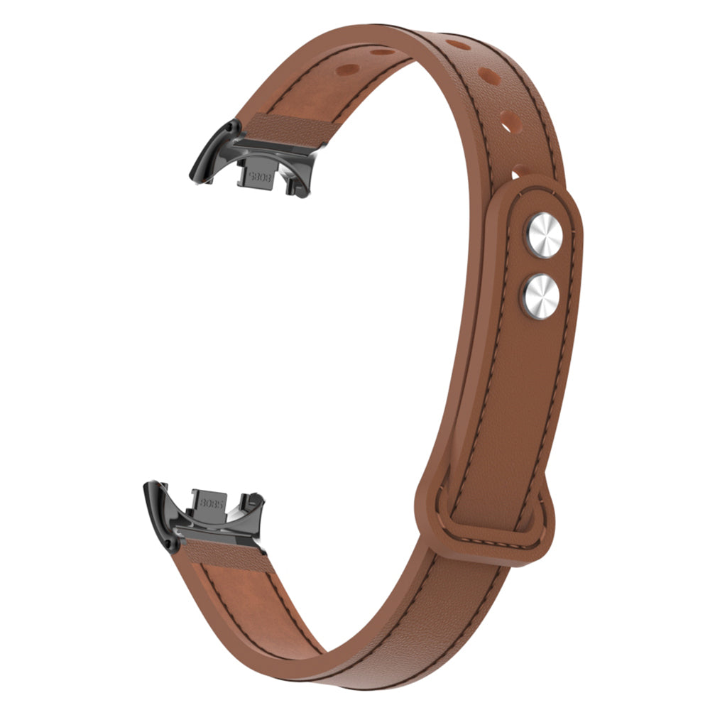 For Xiaomi Smart Band 8 Genuine Cow Leather Watch Band Strap Replacement with Connector