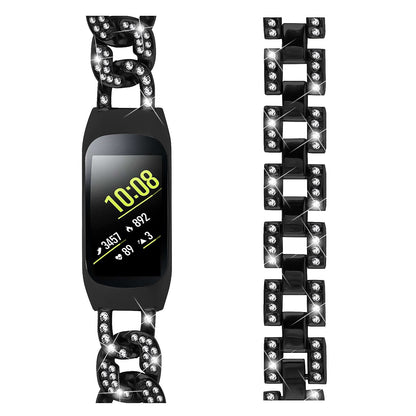 Watch Band for Samsung Galaxy Fit-e SM-R375 , Bling Rhinestone Decor Watch Band Alloy Bracelet Strap