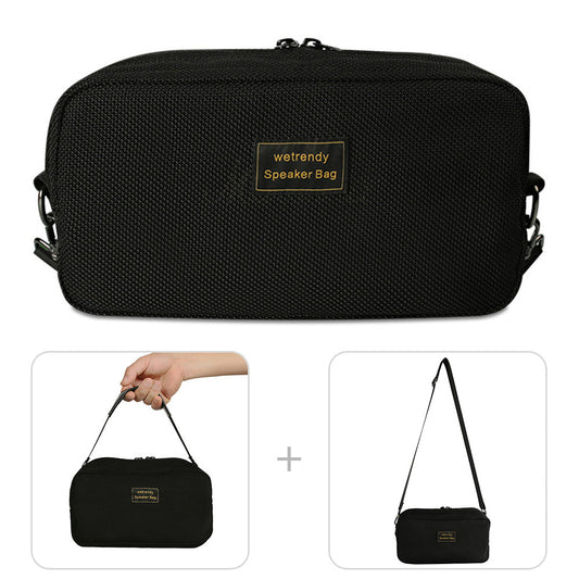 For Marshall Middleton Bluetooth Speaker Carrying Bag Mesh Cloth Pouch with Short Strap and Shoulder Strap