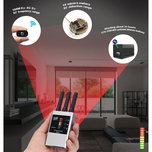 RF Bug Detector & Hidden Camera Finder – Anti-Spy Listening Device Sweeper for Ultimate Privacy Protection