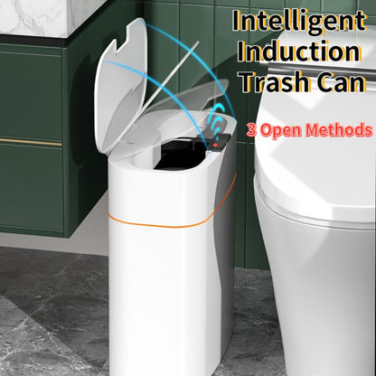 Smart Trash Can with Lid - Automatic Induction Bin for Bedroom, Living Room, and Kitchen Storage