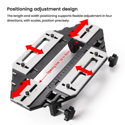 Wooden Door Hinge Hole Opener Hinge Positioning Slotter Multifunctional Hinge Lock Guide Plate Hole Opener with Spanner Bottom Cutter for Woodworking