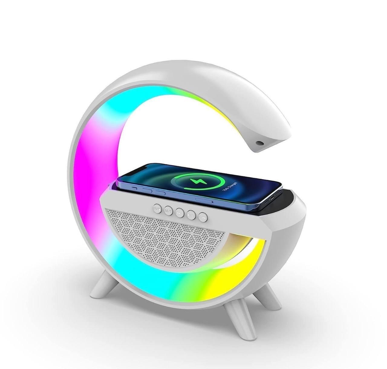 G-Shape LED Wireless Charging Speaker – Sound, Light & Power in One!