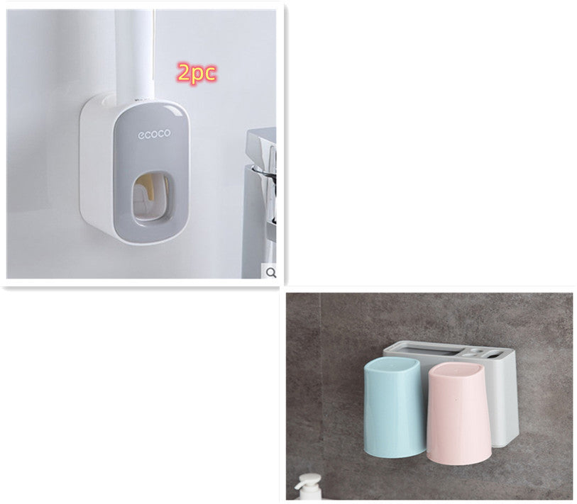 Wall-Mounted Automatic Toothpaste Dispenser & Bathroom Accessories Set