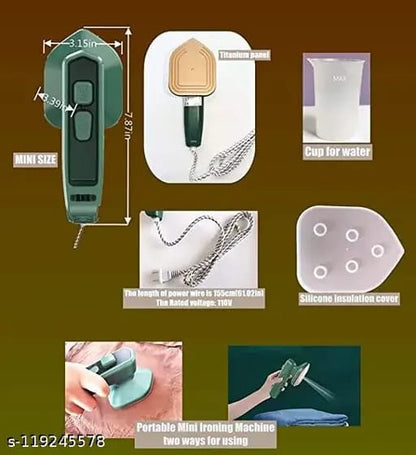 Portable Mini Ironing Machine, Handheld Steam Iron, Travel Garment Steamer