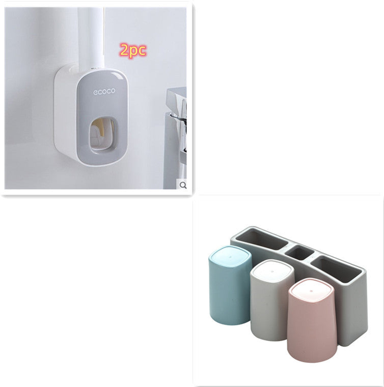 Wall-Mounted Automatic Toothpaste Dispenser & Bathroom Accessories Set