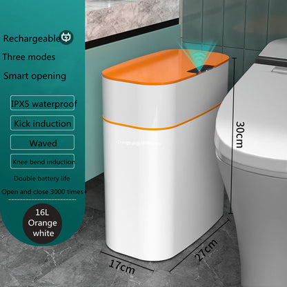 Smart Trash Can with Lid - Automatic Induction Bin for Bedroom, Living Room, and Kitchen Storage