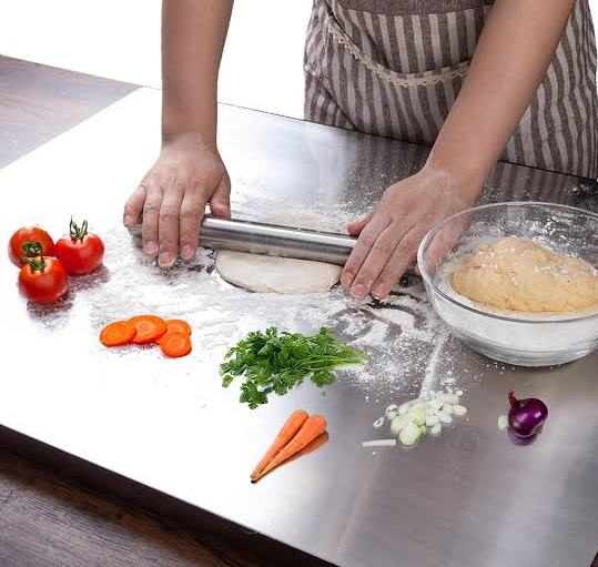 Original Stainless Steel Chopping Board & Kitchen Countertop - 41 x 31 Cm (Big Size) Festival Ready.