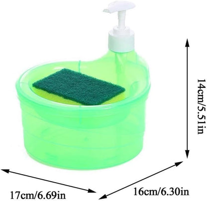 Double Layer 2 in 1 Liquid soap Dispenser with Pump and Sponge