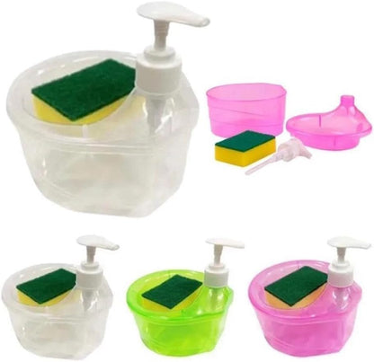 Double Layer 2 in 1 Liquid soap Dispenser with Pump and Sponge