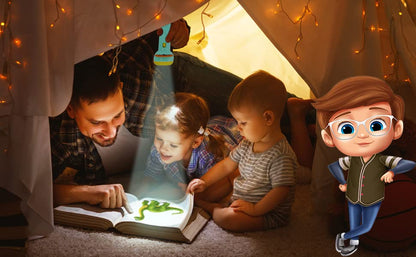 Mini Slide Projector Flashlight Torch For Kids