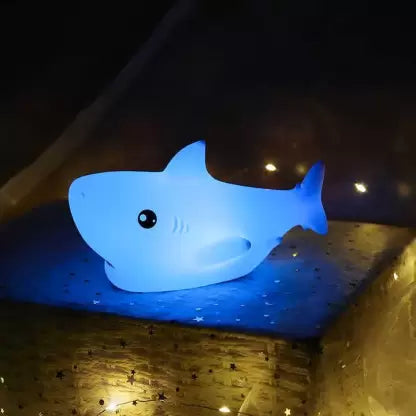 Cute Shark Table Lamp Night Lamp  (14 cm, Multicolor)