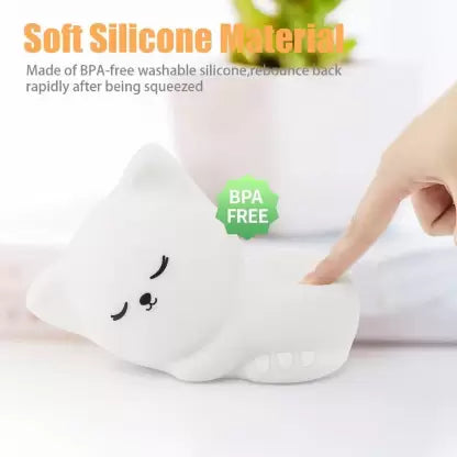 Sleeping Cat Night Light lamp for Kids Night Lamp  (10.8 cm, White)