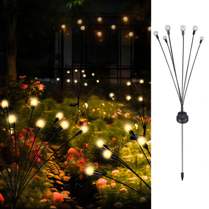 Solar Lights Outdoor 6 LED Crystal Lamp for Home Garden Waterproof Decoration